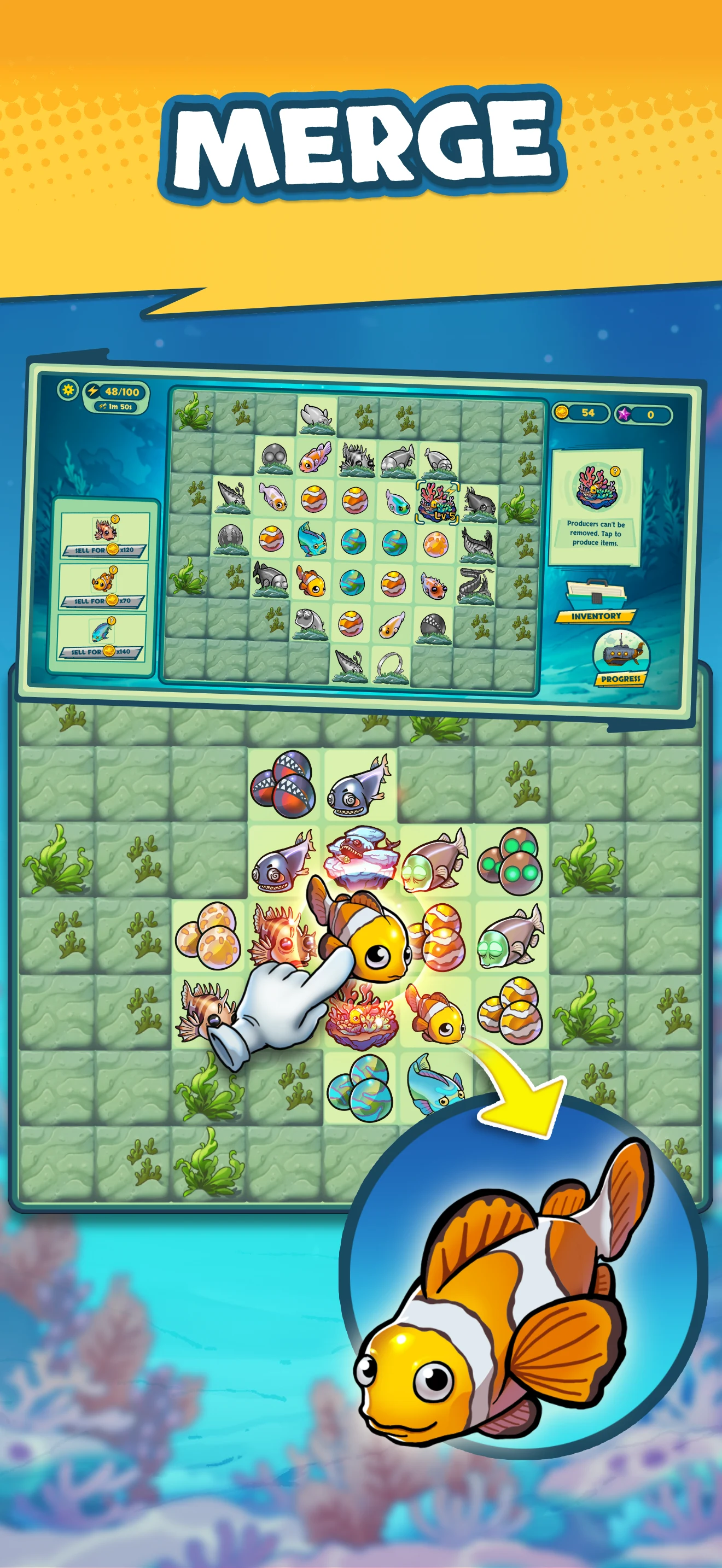 Submarine Quest: Merge&Explore screenshot