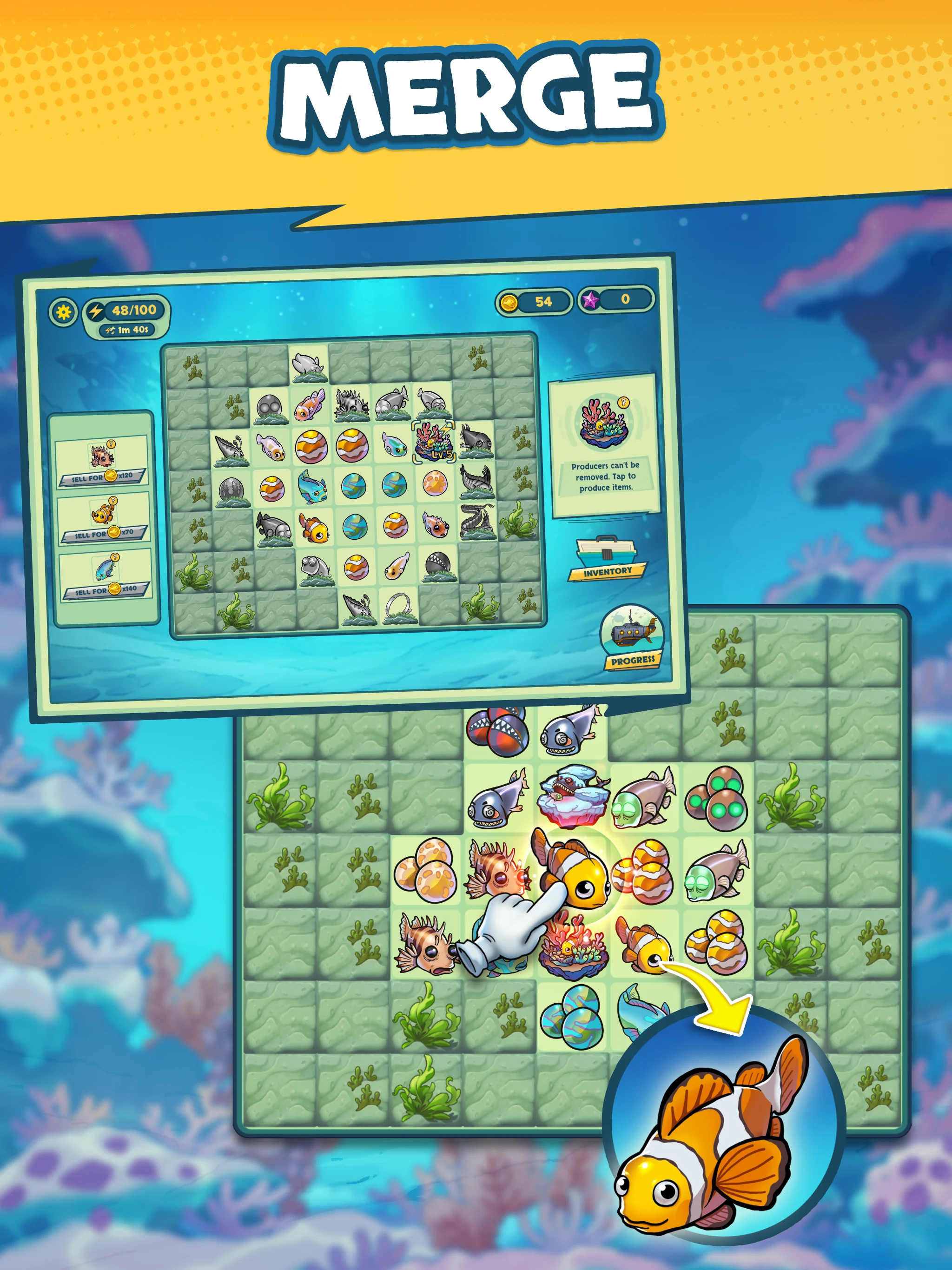 Submarine Quest: Merge&Explore screenshot