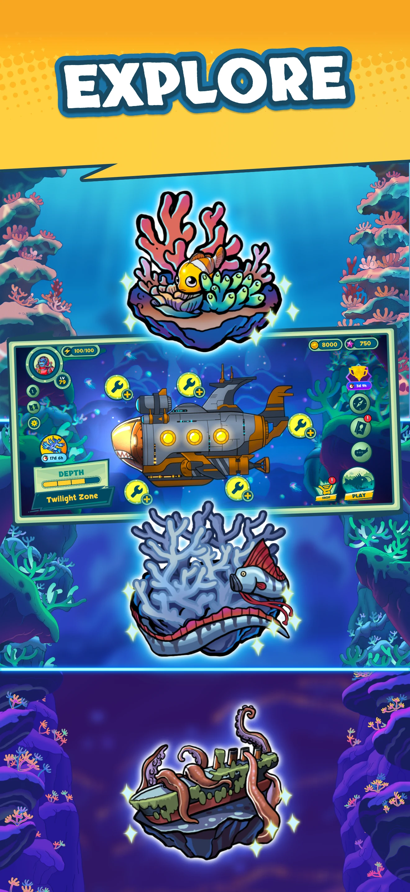 Submarine Quest: Merge&Explore screenshot